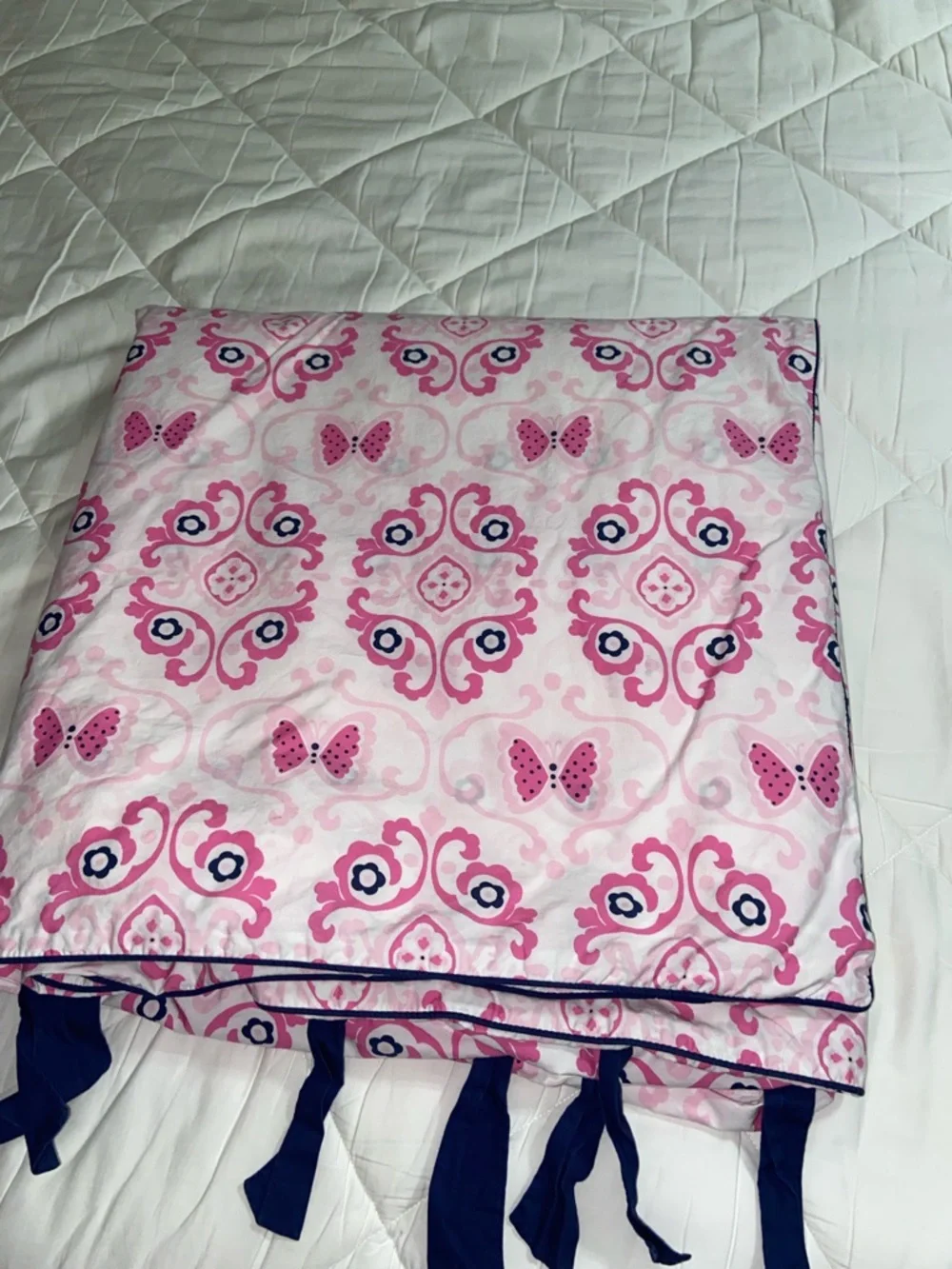RARE like new Pottery Barn Kids floral butterfly duvet cover full/queen